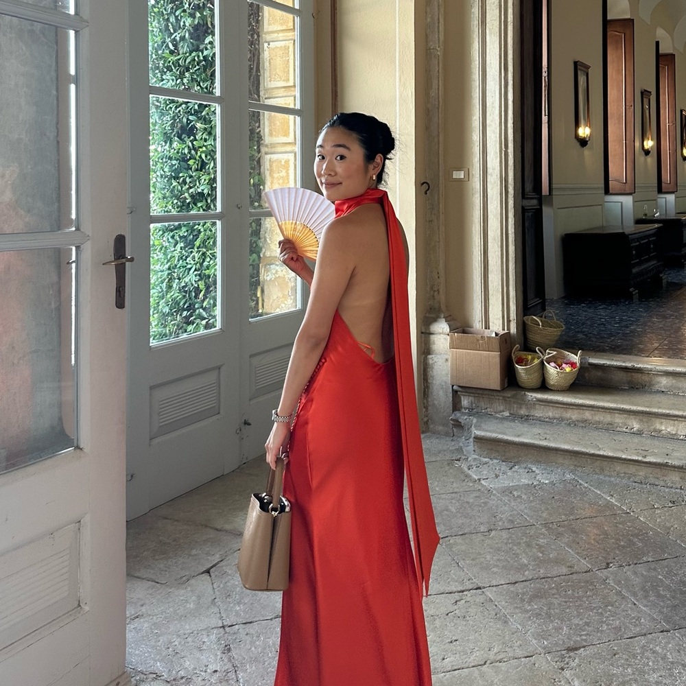 Sau Lee Penelope Dress - Scarlet Orange